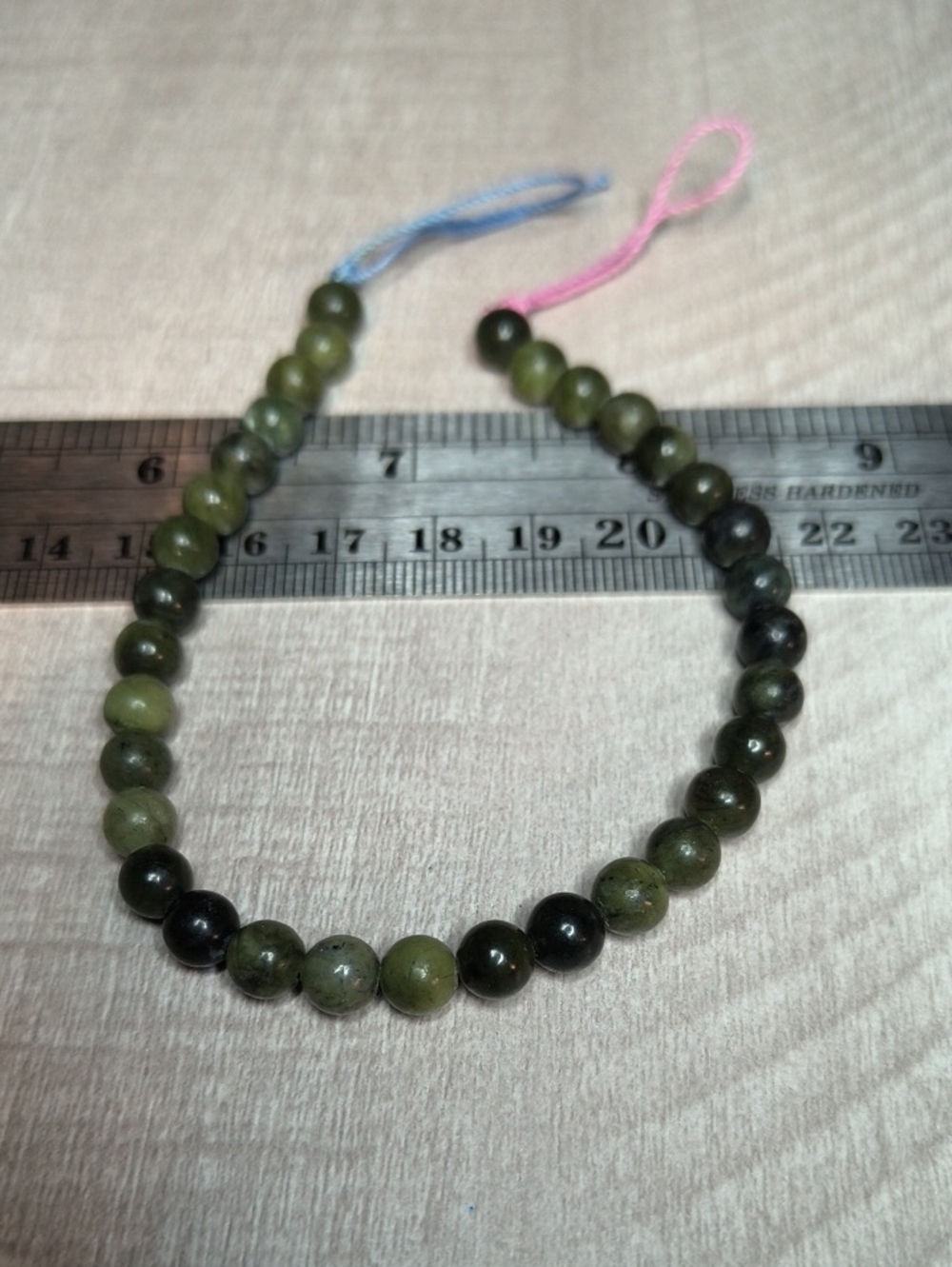 #3- 6mm Southern Jade Stone Beads - 8 Inch Strand - Picture 4 of 4